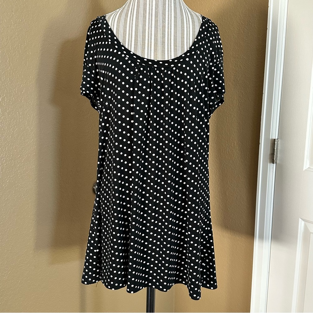 Lia Lee Black Polka Dot Maternity Women's Top Size 2X